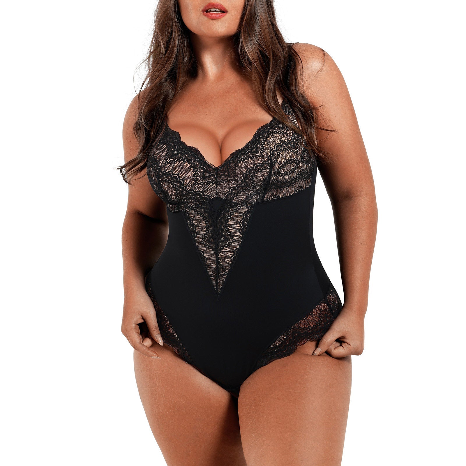 Deep-V Sensual Dames Bodysuit