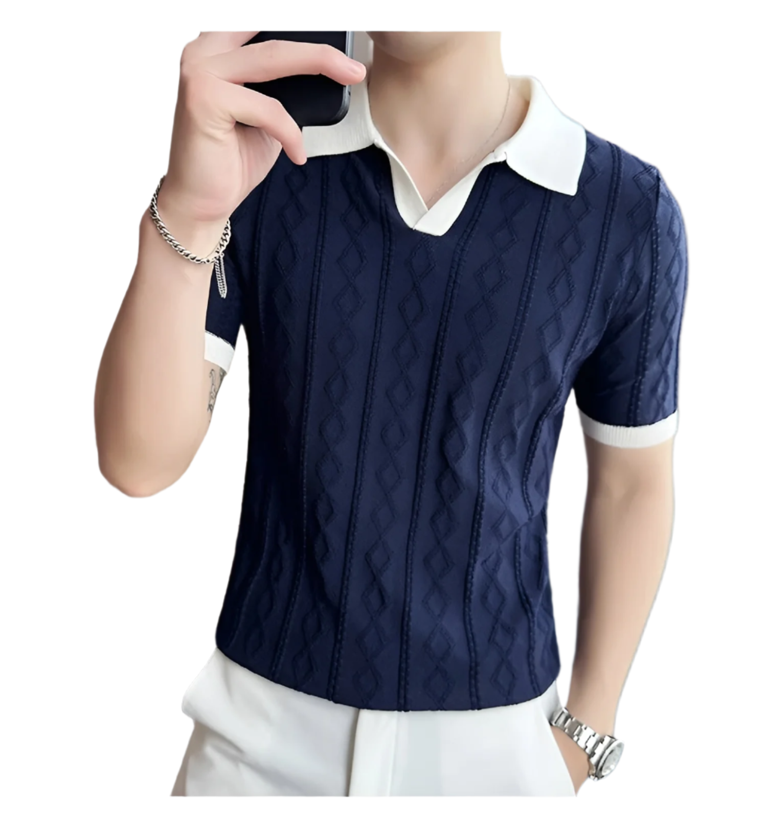 Matteo – Marineblauwe Heren Casual Polo