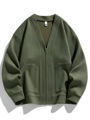 Lorenzo – Gebreide Wintercardigan met Rits voor Heren