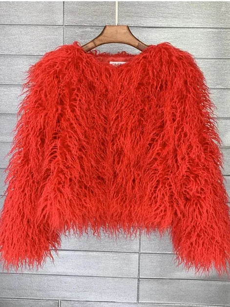 Elisa – Levendige Unisex Festival Faux Fur Jas