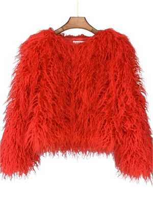 Elisa – Levendige Unisex Festival Faux Fur Jas