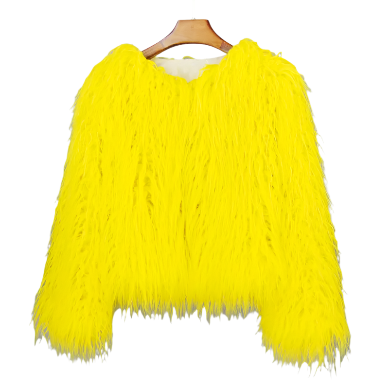 Elisa – Levendige Unisex Festival Faux Fur Jas