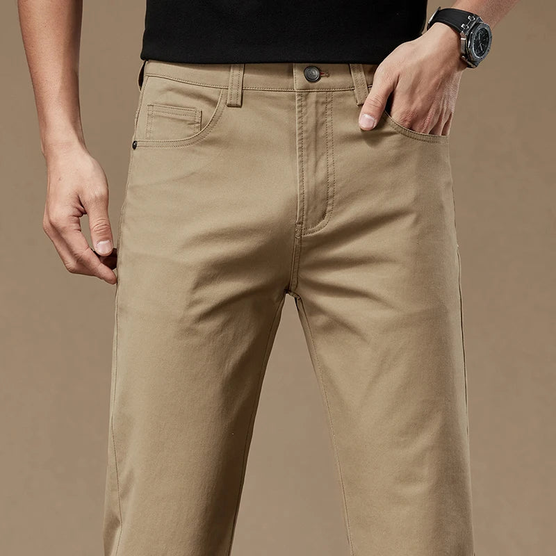 Giovanni – Geklede Heren Straight-Leg Katoenen Broek