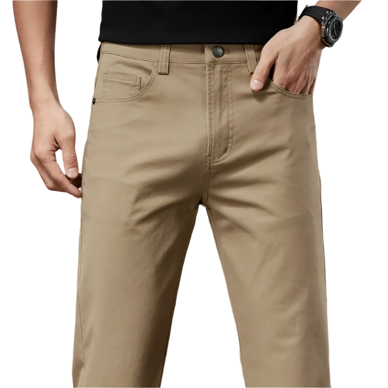 Giovanni – Geklede Heren Straight-Leg Katoenen Broek