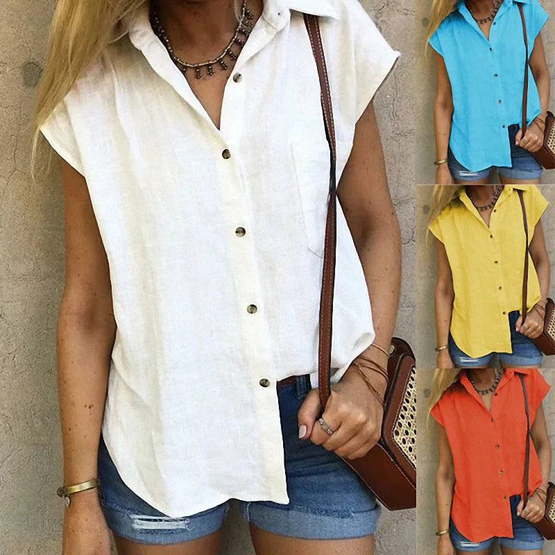 Camila – Oversized Mouwloze Dames Top voor de Zomer