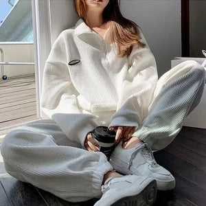 ElisaMontanari Fleece trui met capuchon voor dames