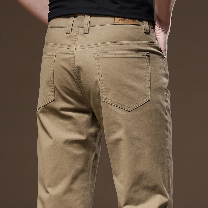 Giovanni – Geklede Heren Straight-Leg Katoenen Broek
