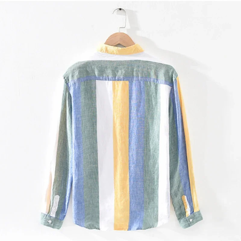 Lorenzo – Gestreept Heren Overhemd met Knoopsluiting