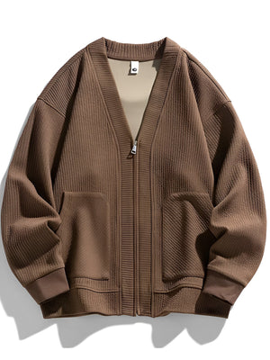 Lorenzo – Gebreide Wintercardigan met Rits voor Heren