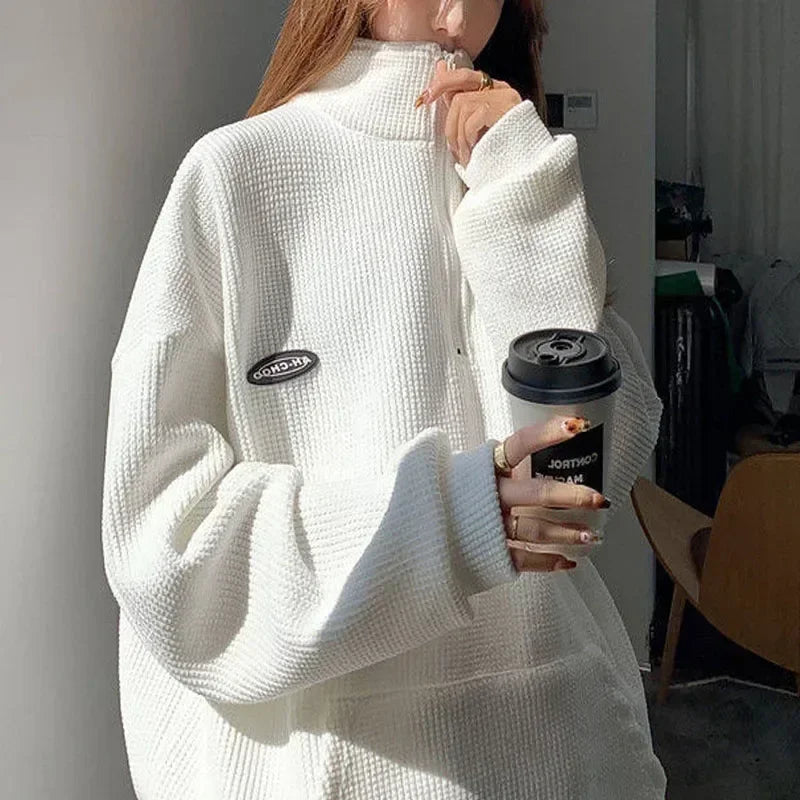ElisaMontanari Fleece trui met capuchon voor dames
