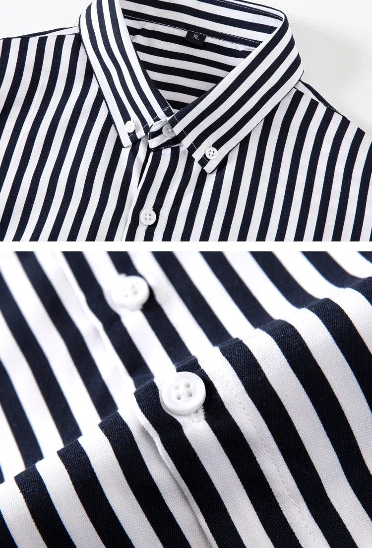 Colvani – Gestreept Slim Fit Overhemd voor Heren