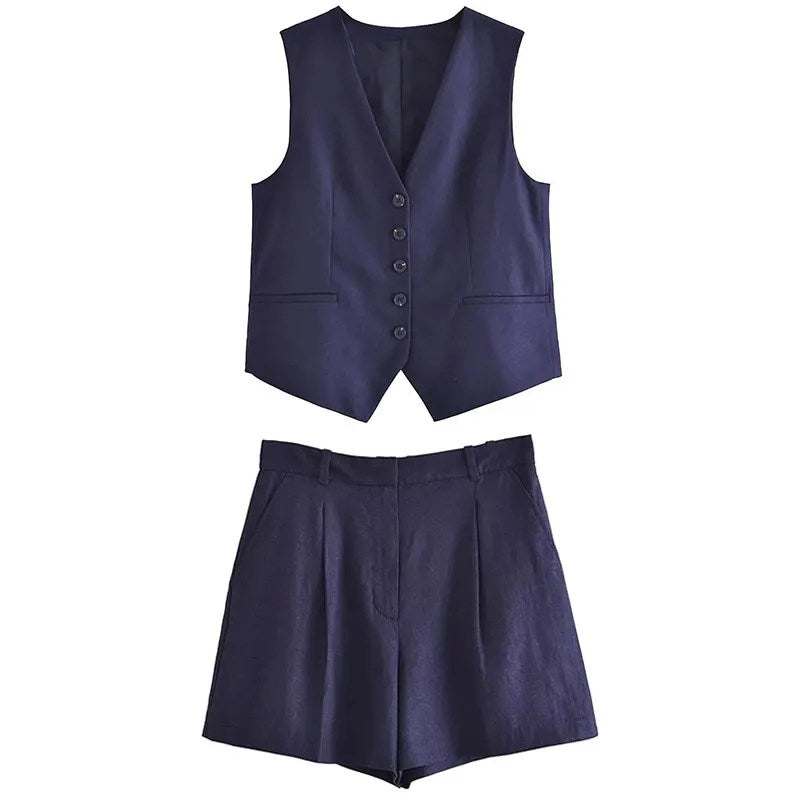 GiuseppeLazzari linnen giletset voor dames