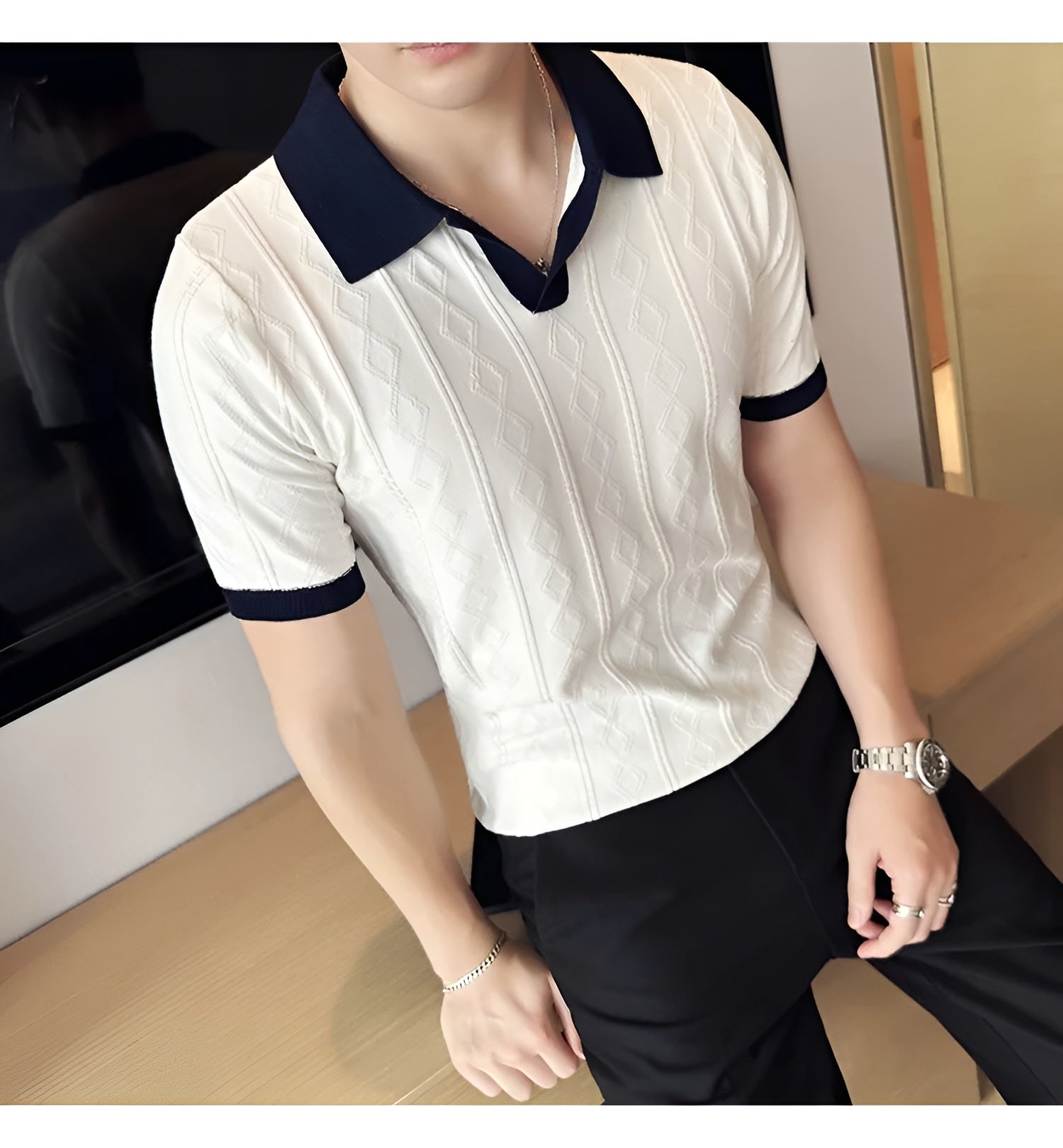 Matteo – Marineblauwe Heren Casual Polo