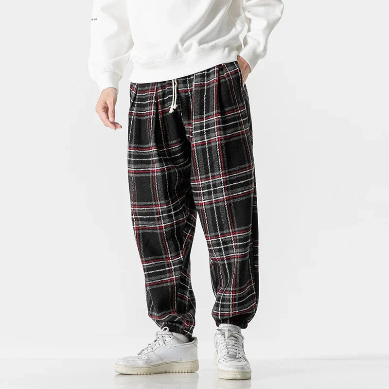 Lorenzo – Relaxte Heren Geruite Sweatpants