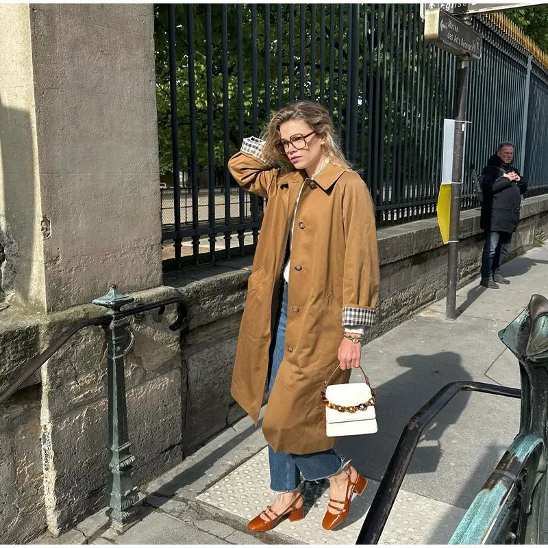 PiaCaldo Geruite gevoerde parka voor dames