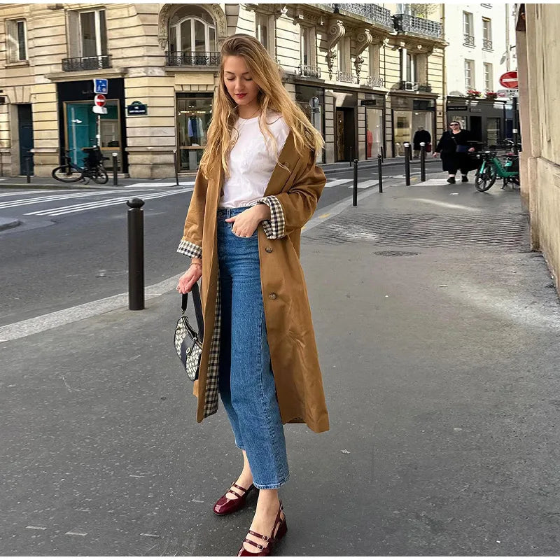 PiaCaldo Geruite gevoerde parka voor dames