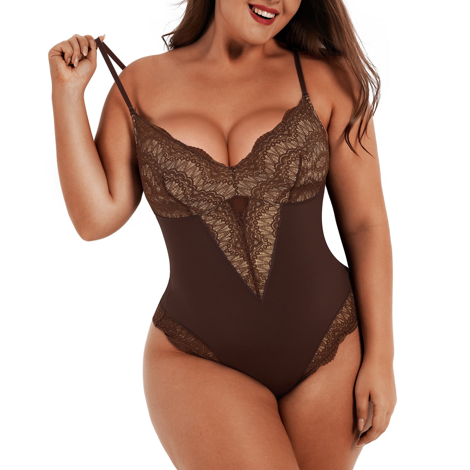 Deep-V Sensual Dames Bodysuit