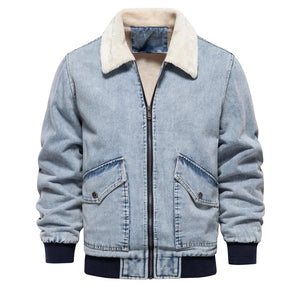 Lorenzo – Heren Denim Jack met Warme Sherpa Voering