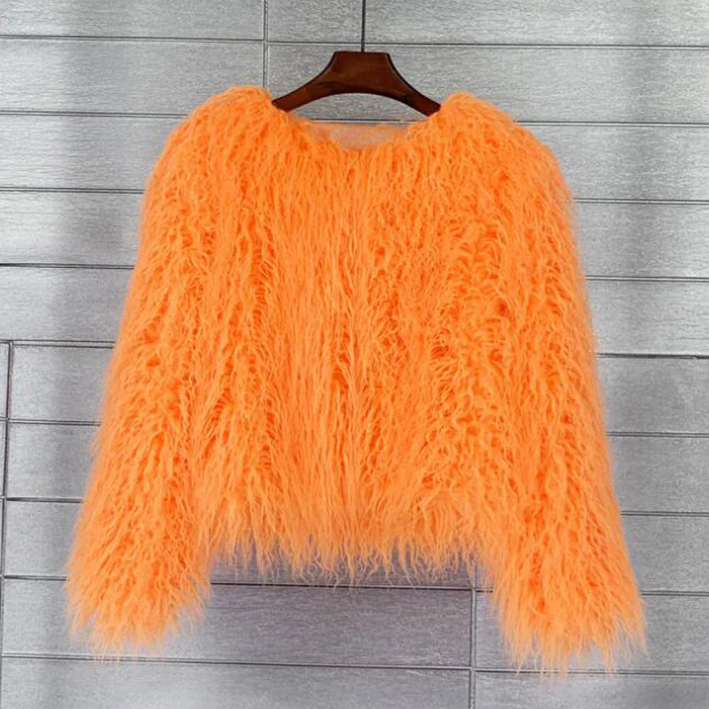 Elisa – Levendige Unisex Festival Faux Fur Jas