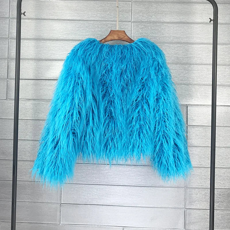 Elisa – Levendige Unisex Festival Faux Fur Jas