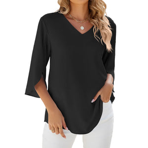 Akira – Luchtige V-Hals Chiffon Blouse voor Dames