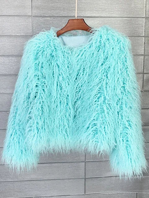Elisa – Levendige Unisex Festival Faux Fur Jas