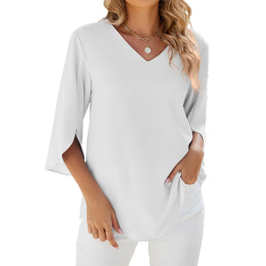 Akira – Luchtige V-Hals Chiffon Blouse voor Dames