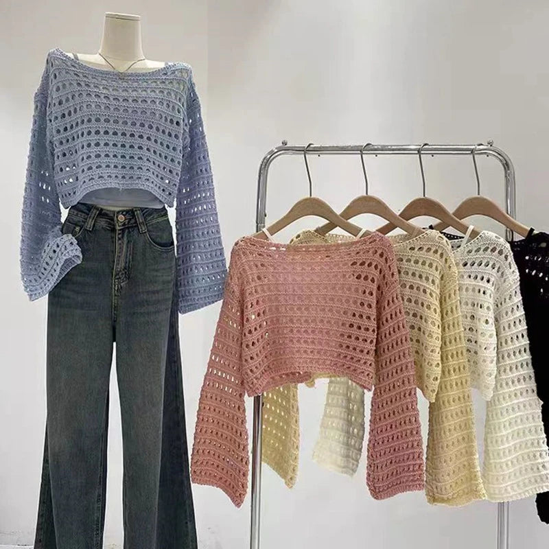 CarlaRossi Pull Court Crochet Voor Vrouwen