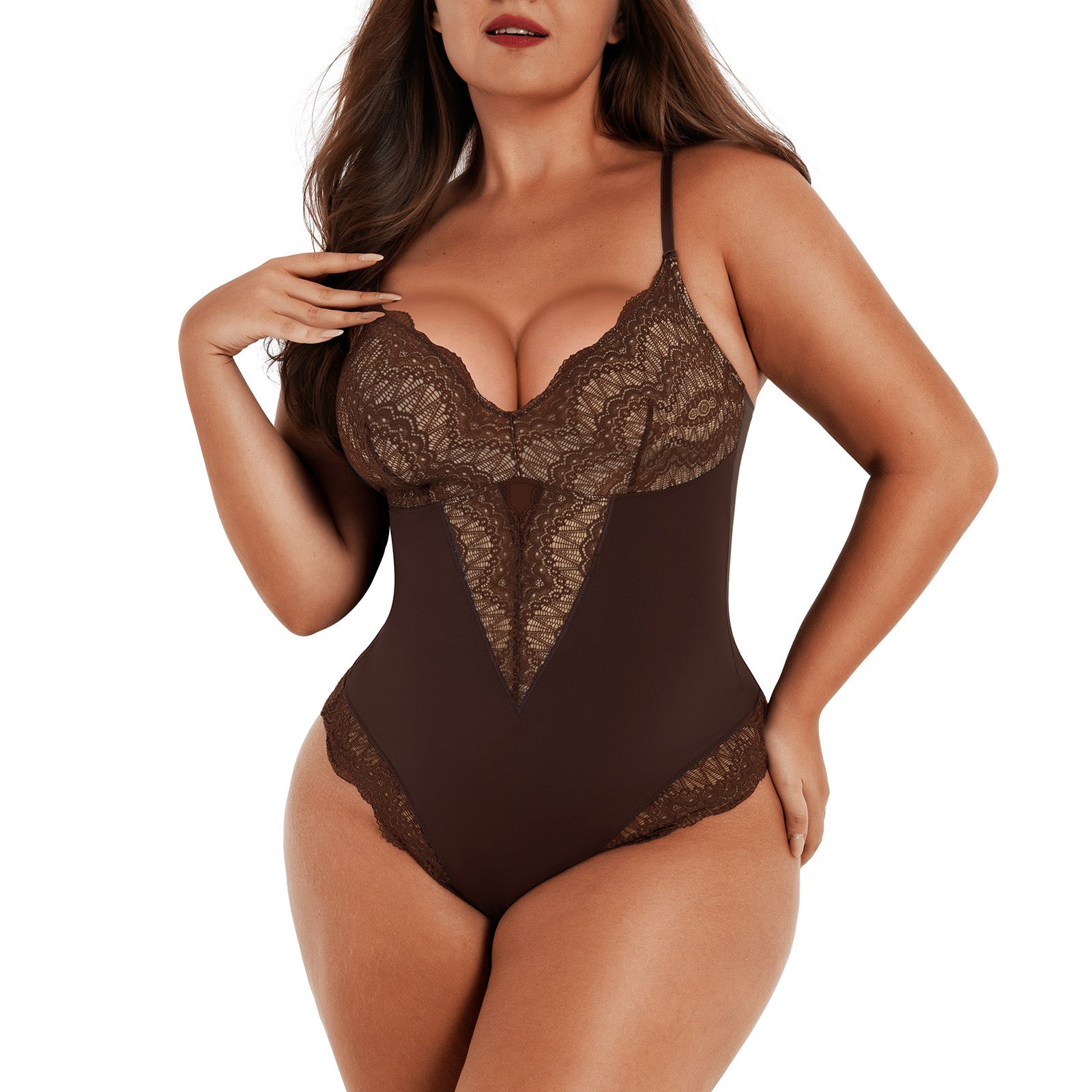 Deep-V Sensual Dames Bodysuit