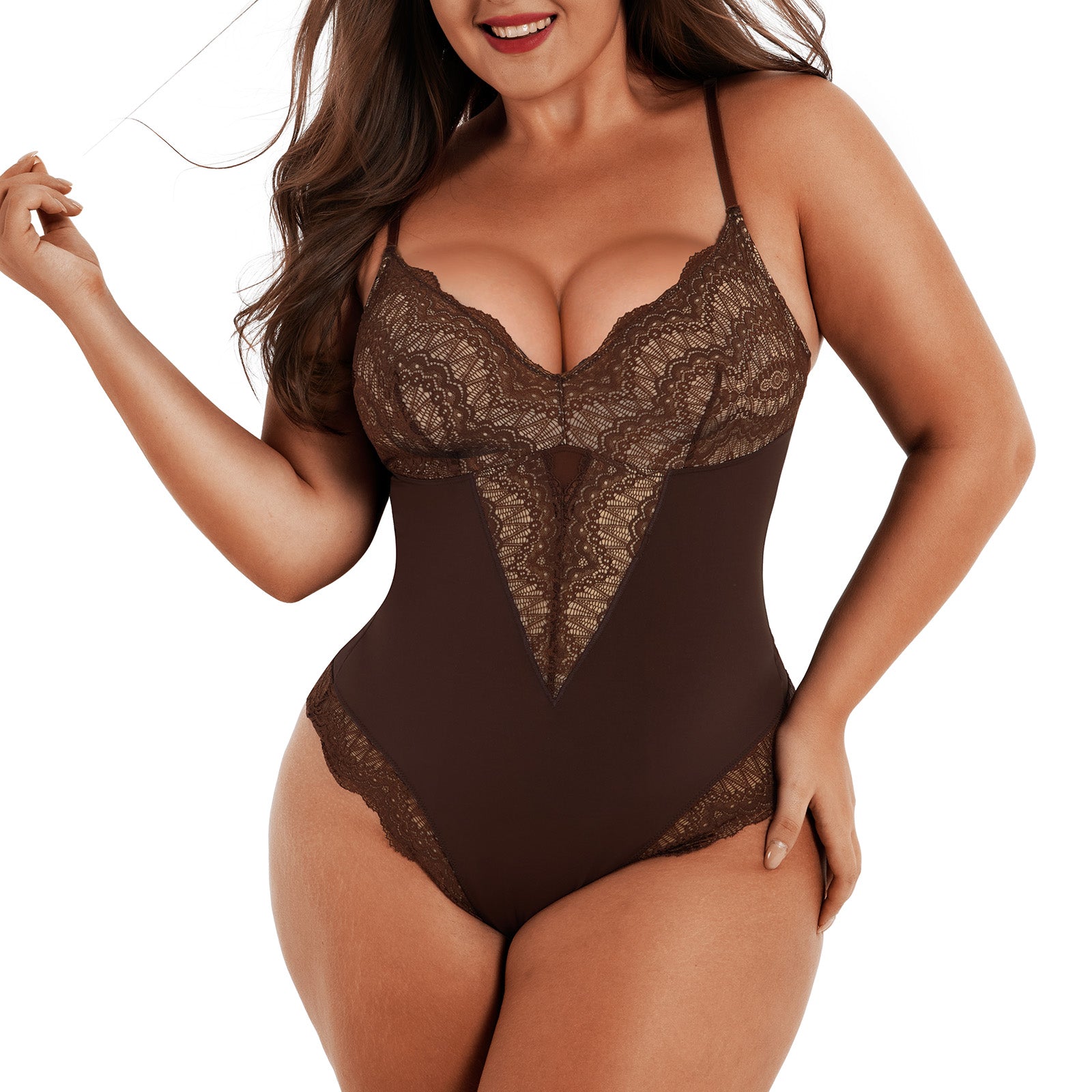 Deep-V Sensual Dames Bodysuit