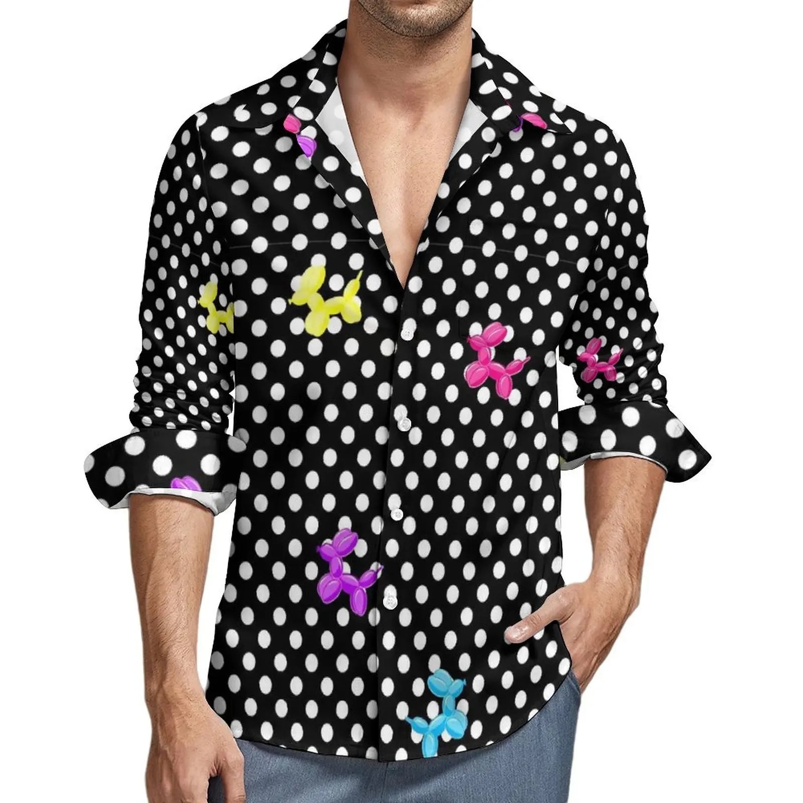 NiccolòBartoli Polka Dot Shirt Met Lange Mouwen