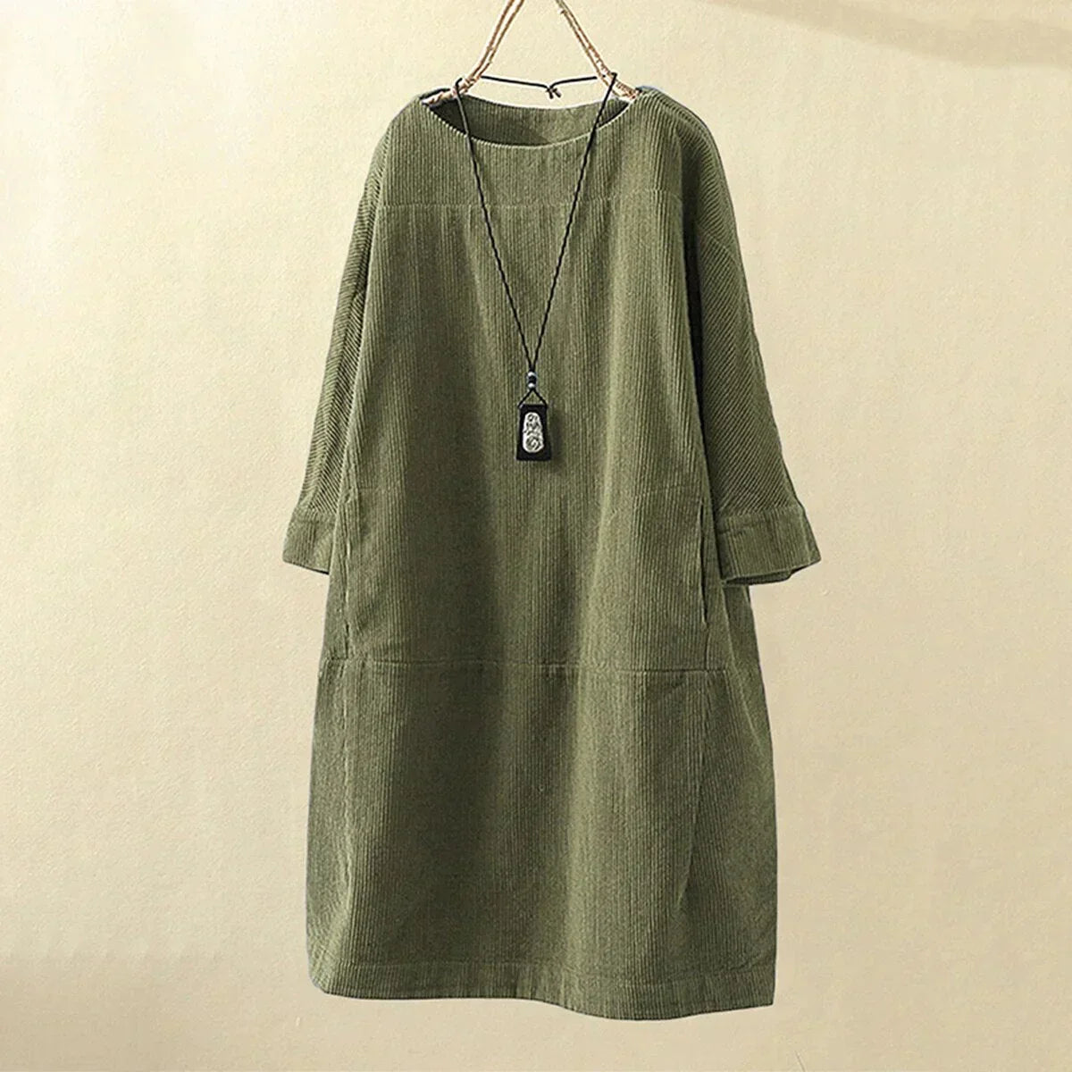 Mirella – Zachte Corduroy Retro Jurk voor Vrouwen
