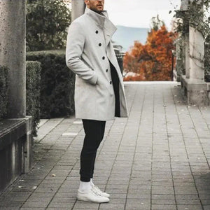 MarcoGrimaldi Getailleerde Klassieke Halflange Jas Voor Mannen