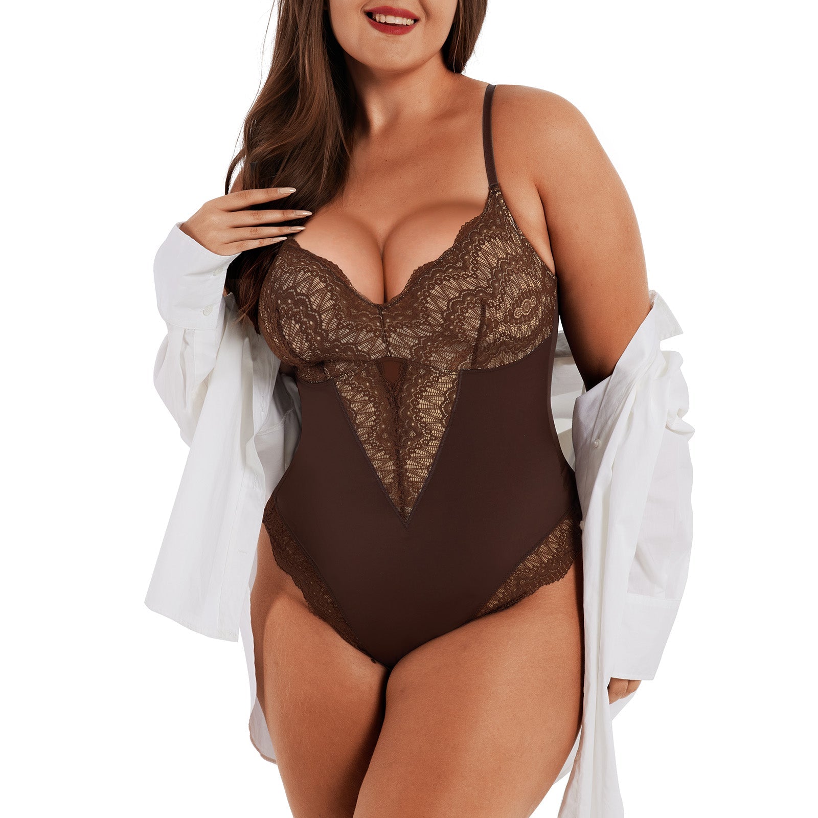 Deep-V Sensual Dames Bodysuit