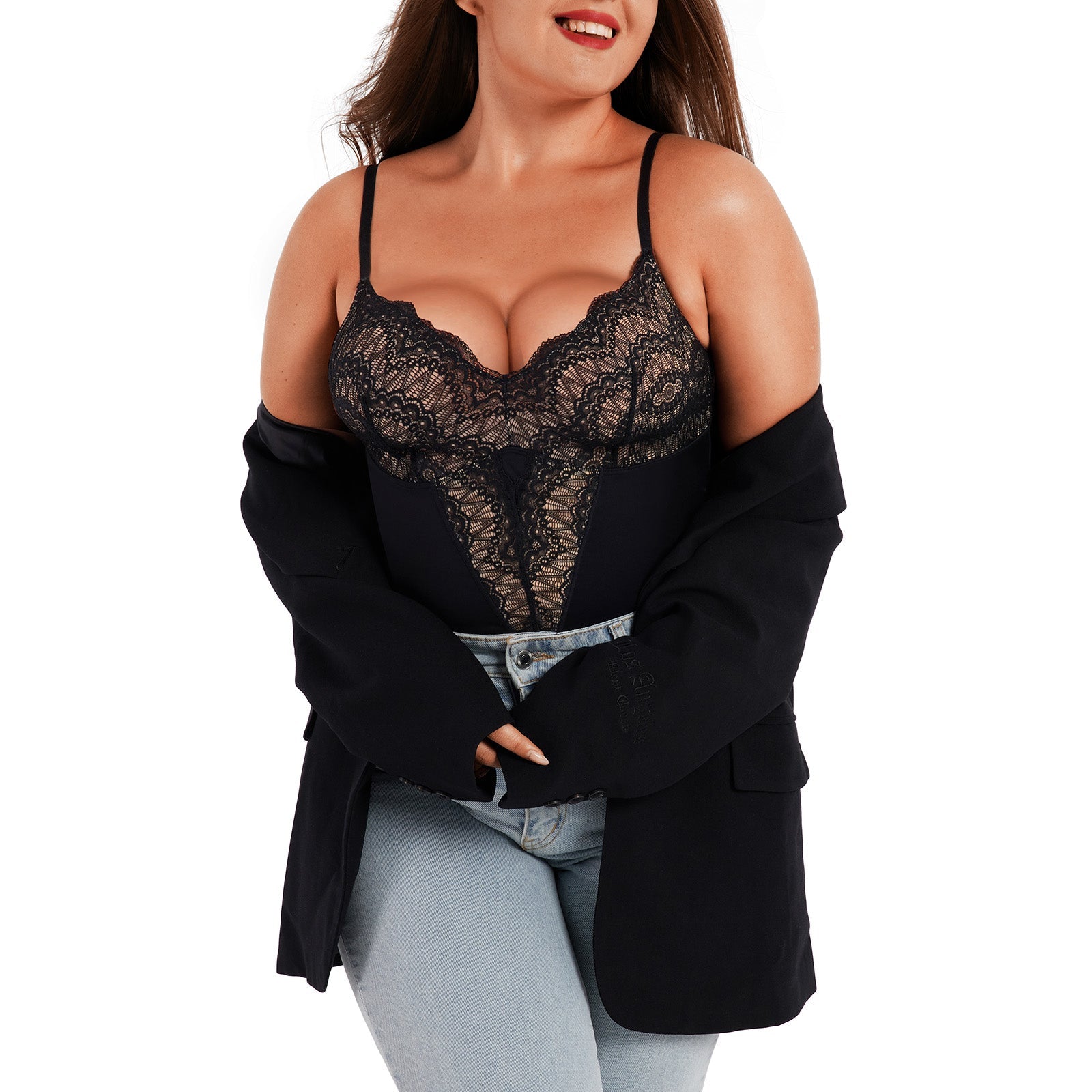 Deep-V Sensual Dames Bodysuit