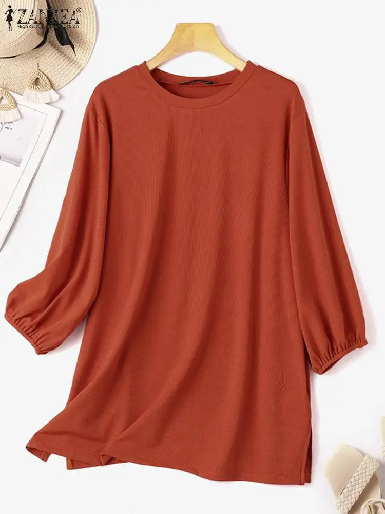 Amina – Elegante Puff-Mouw Dames Top met Modieuze Pasvorm