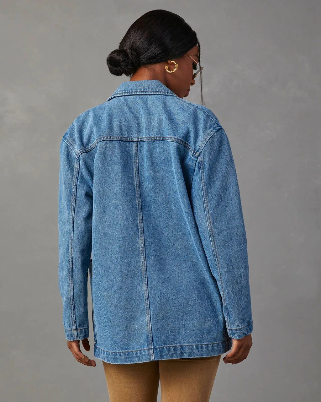 Velano – Vintage Blauwe Dames Denim Blazer