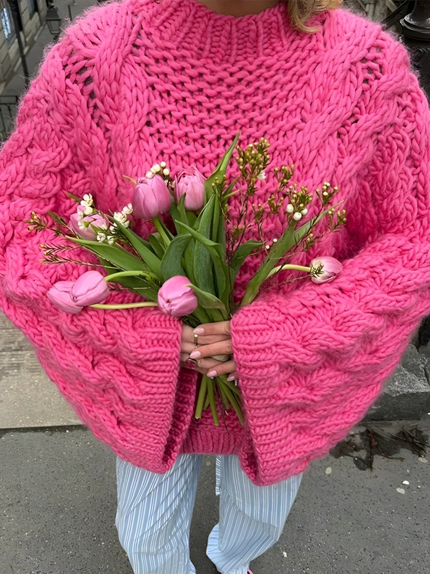 Amélie – Comfortabele Oversized Gebreide Damesvest