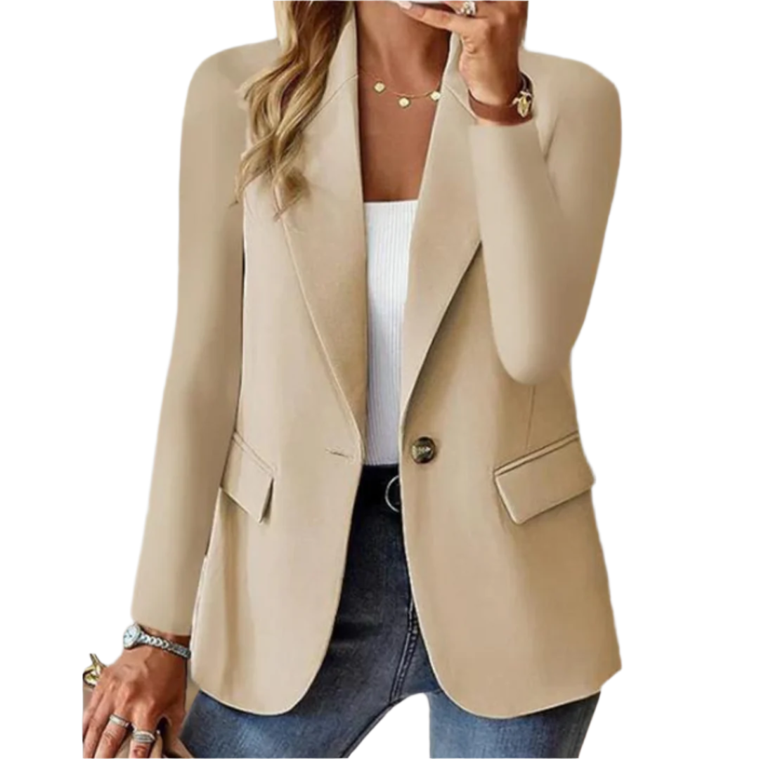 Isabella – Getailleerde Dames Blazer in Zachte Neutrale Kleuren