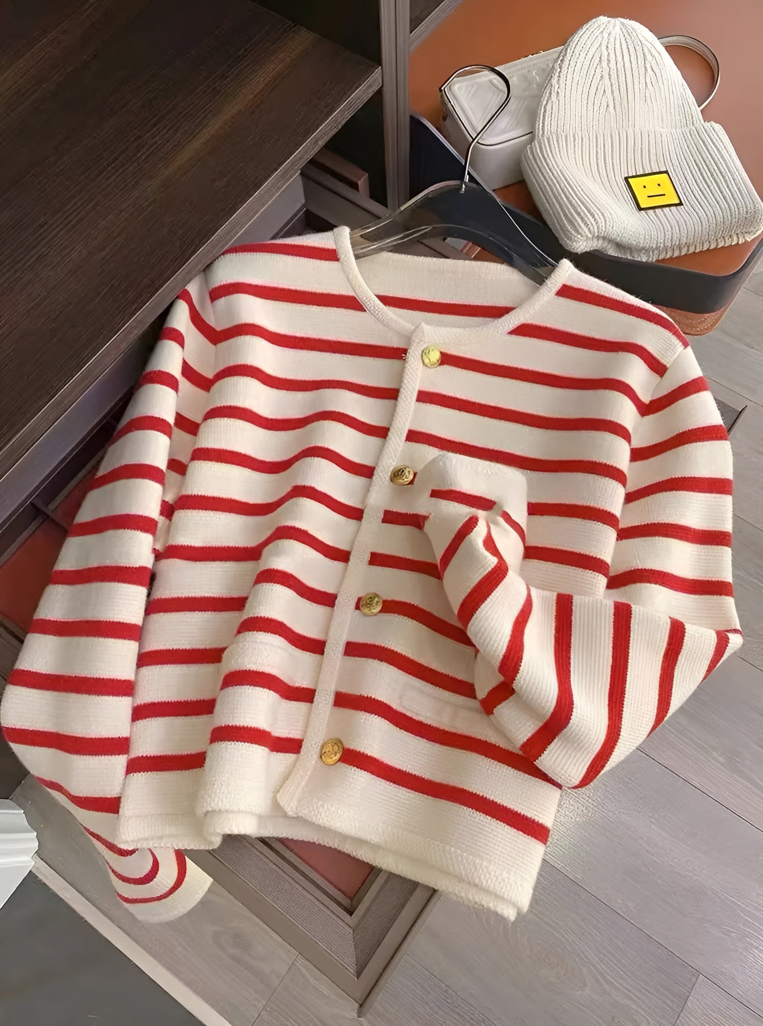 Isabella – Gestreept Gebreid Damesvest voor Lente