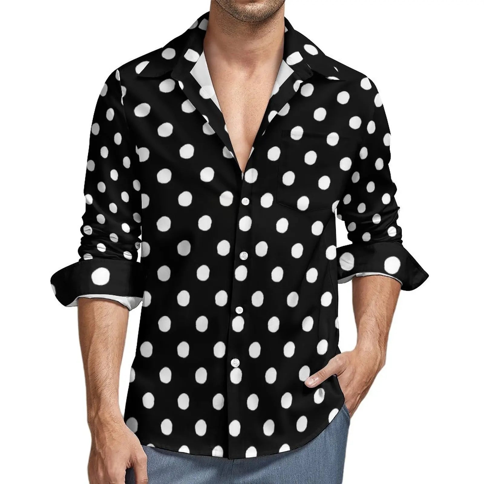 NiccolòBartoli Polka Dot Shirt Met Lange Mouwen