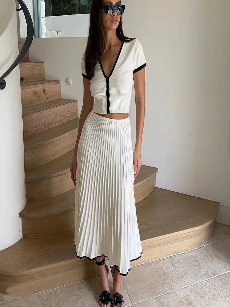 MariaFiorelli Trim Sweater Rok Set