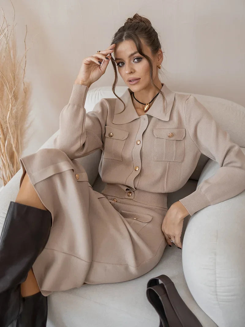 Sophia – Zachte Dames Gebreide Set