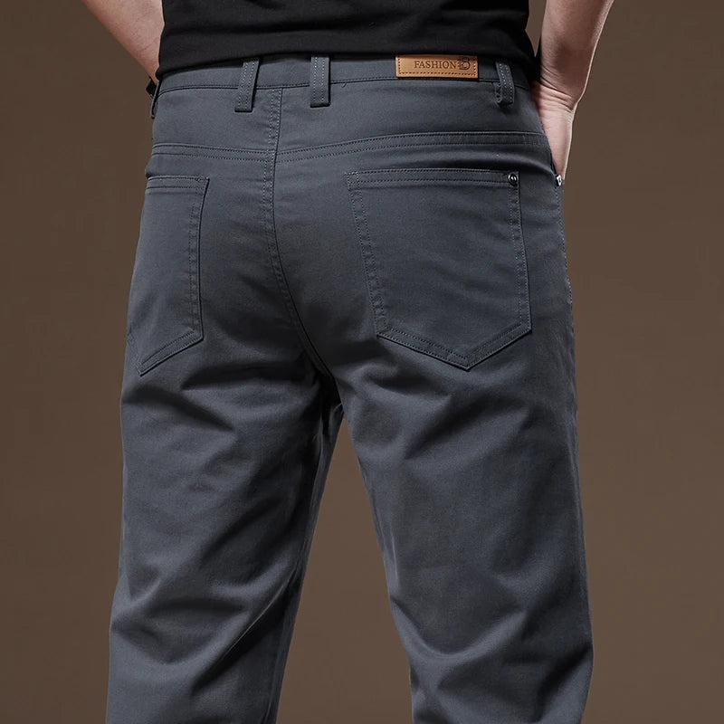 Giovanni – Geklede Heren Straight-Leg Katoenen Broek