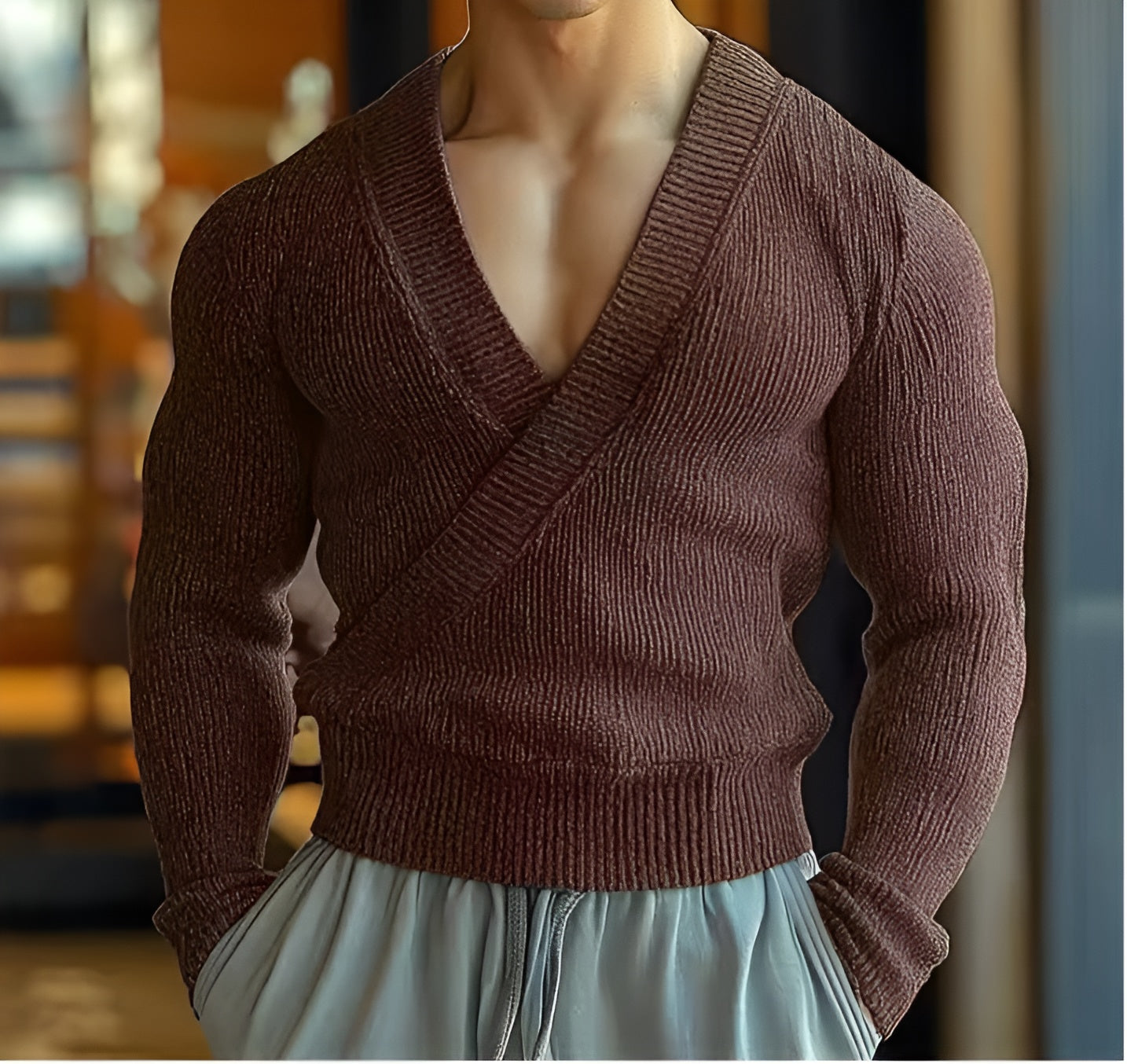 Luca – Zachte V-Hals Heren Wintertrui