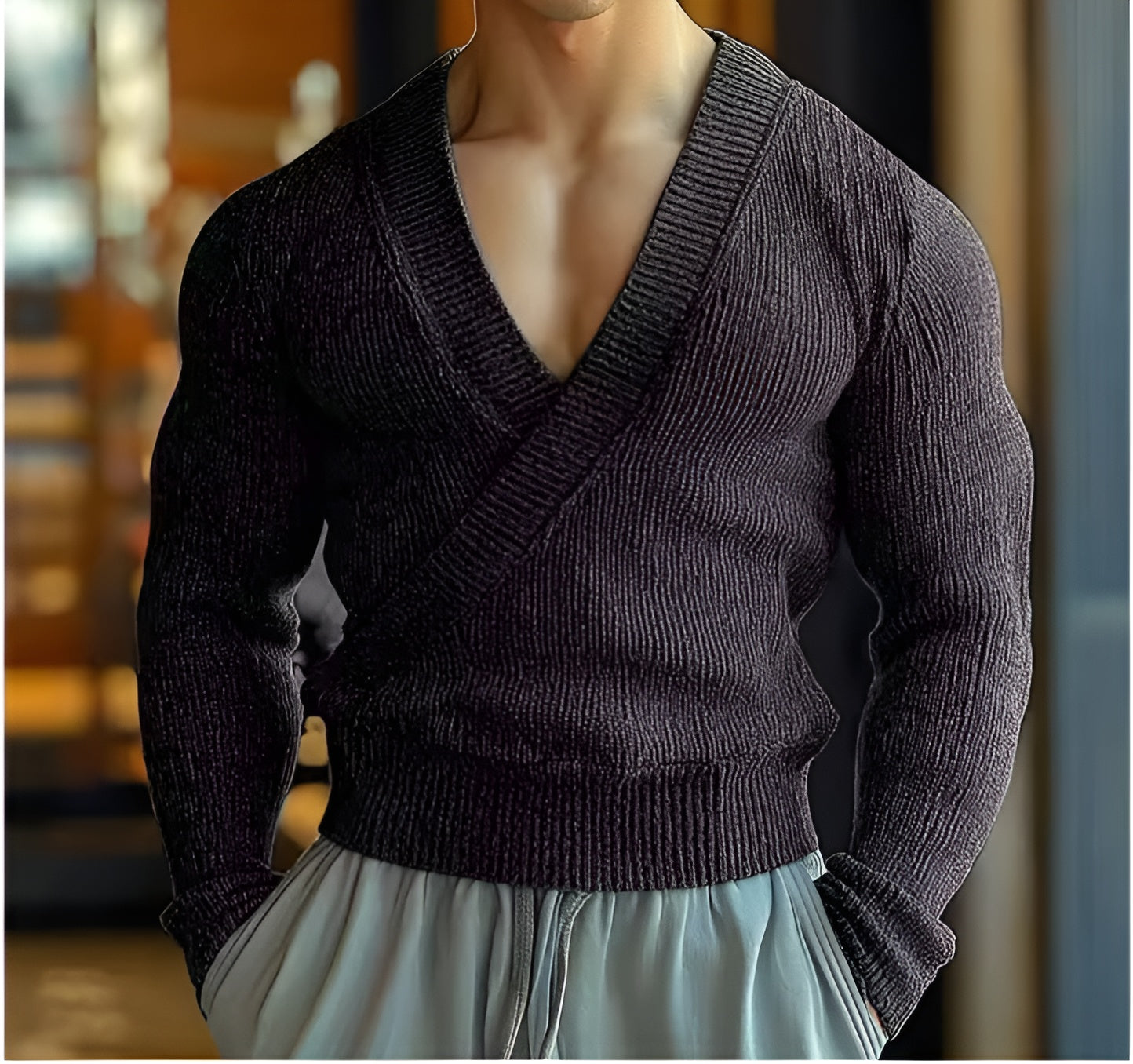 Luca – Zachte V-Hals Heren Wintertrui