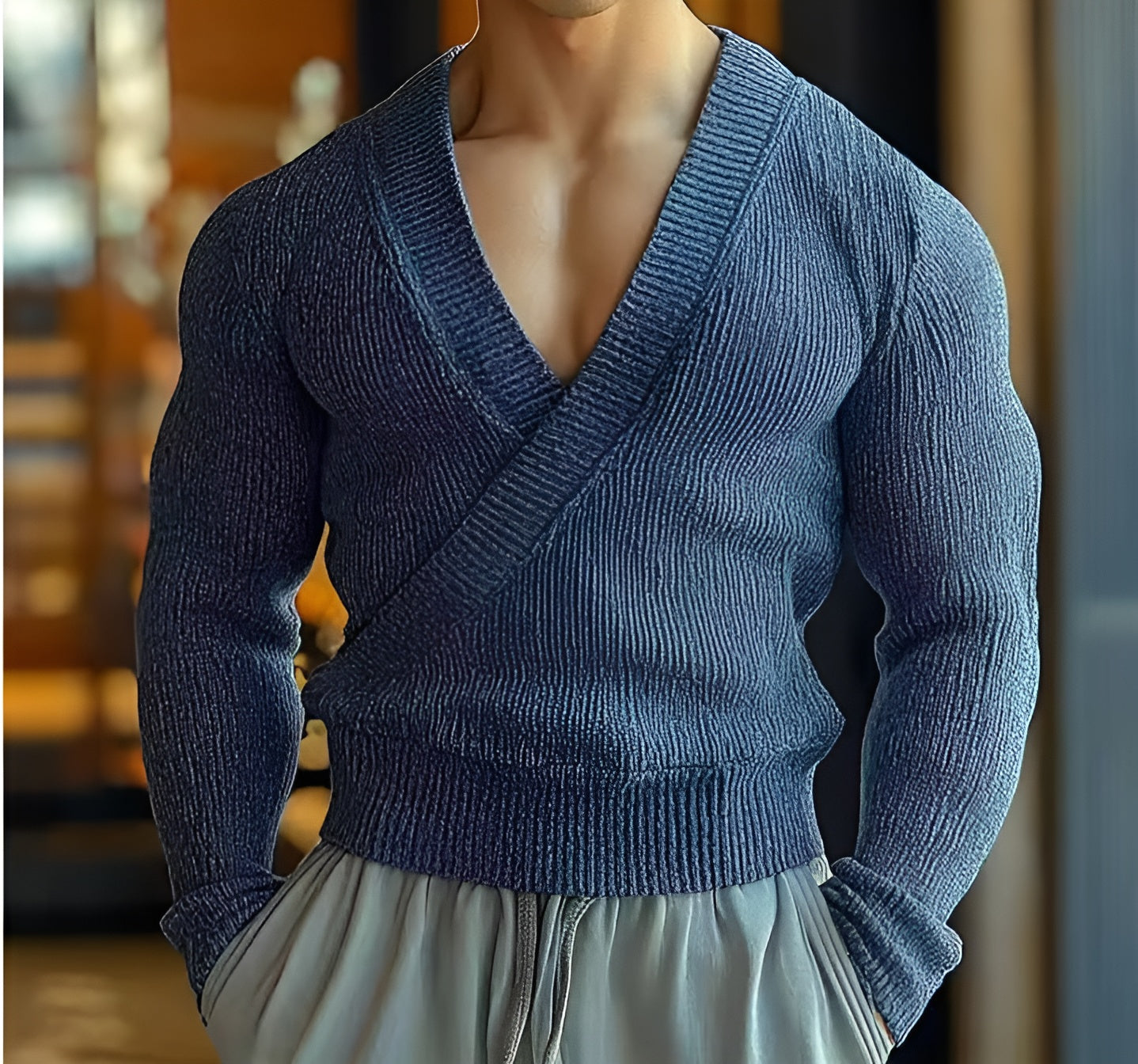 Luca – Zachte V-Hals Heren Wintertrui