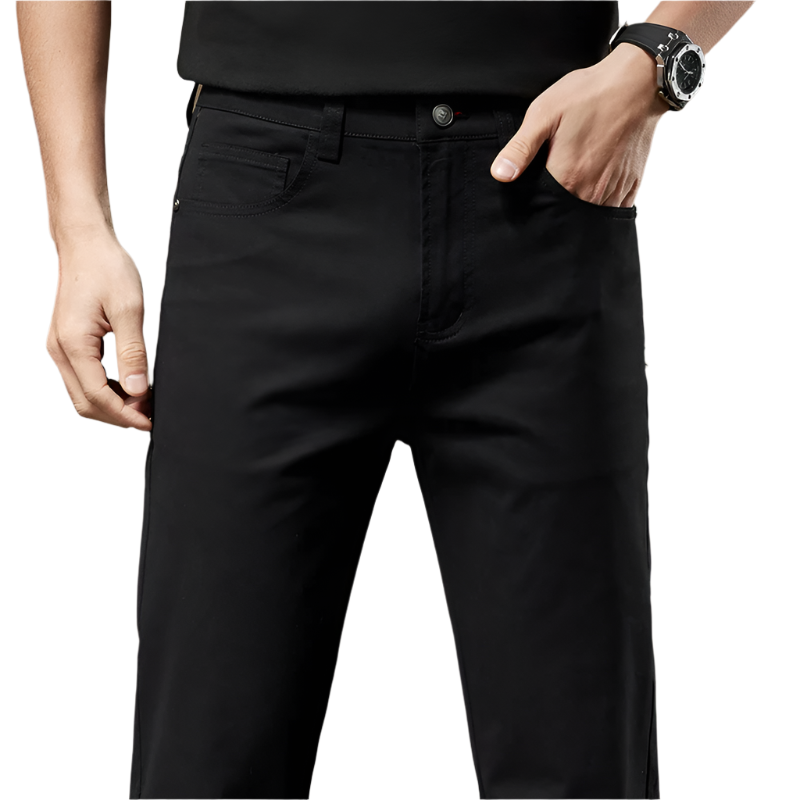 Giovanni – Geklede Heren Straight-Leg Katoenen Broek