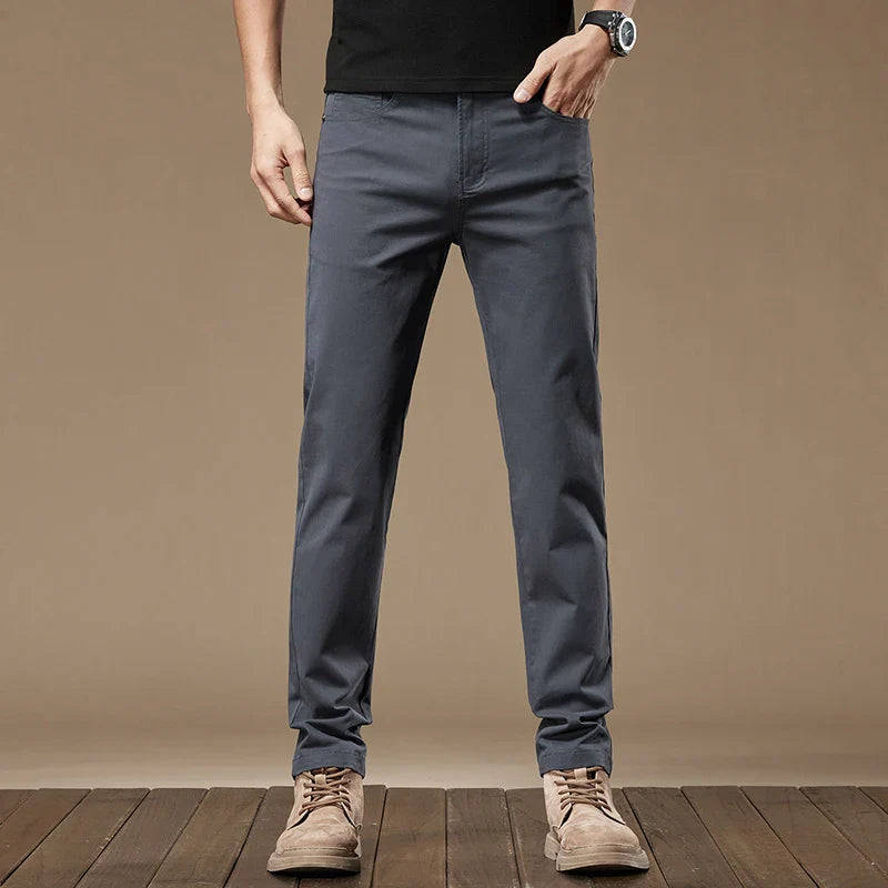 Giovanni – Geklede Heren Straight-Leg Katoenen Broek