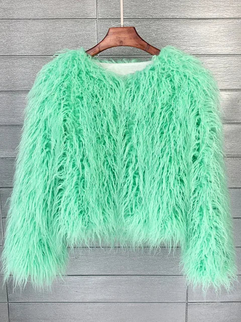 Elisa – Levendige Unisex Festival Faux Fur Jas